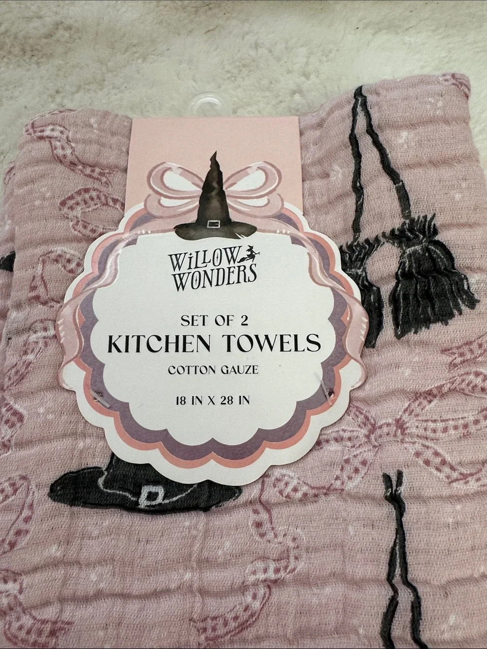 Willow wonders Halloween witch set of 2 kitchen towels